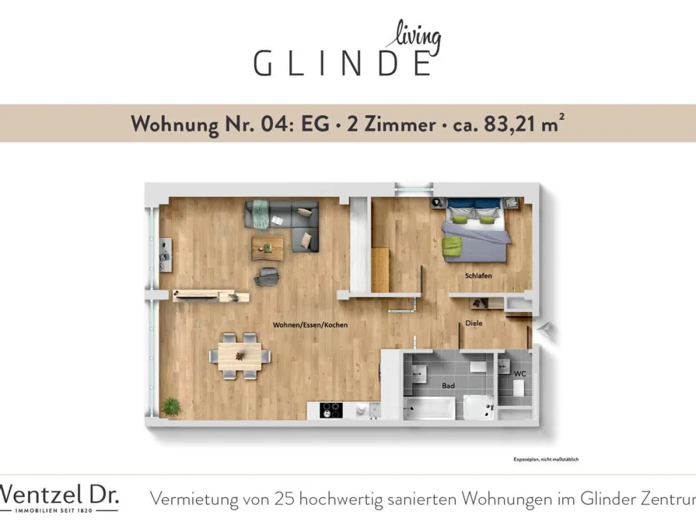 Compact and Stylish, 2-Room Apartments in Mühlenstraße Glinde, Wentzel Dr.
