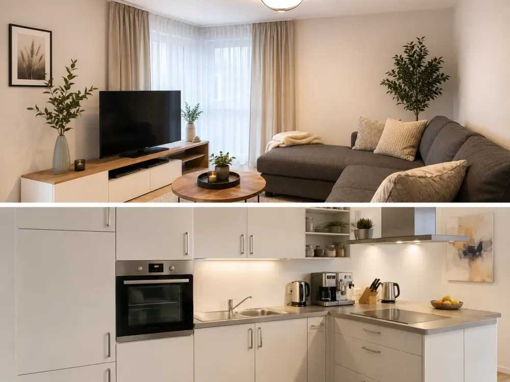 FISCHBEK TERRASSEN, ruhige 3-Zimmer-Wohnung mit großem Süd-West-Balkon