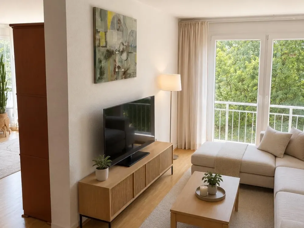 KIT Nord: furnished bright 4-room apartment with large living area