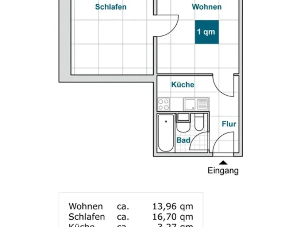 Praktische 2-Raum-Wohnung