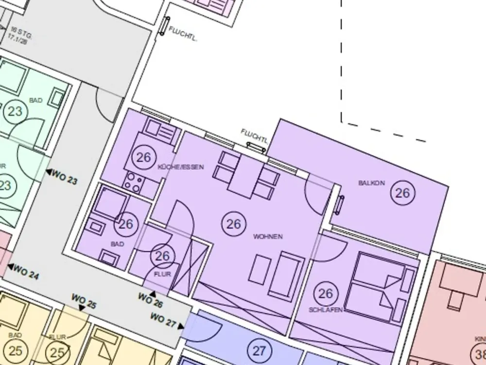 Renovierte 2-Zi.-Wohnung 26 möbliert, in gepflegter Wohnanlage
