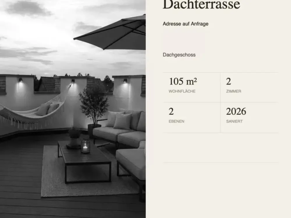 frisch sanierte Maisonette, Dachterrasse, Kamin,