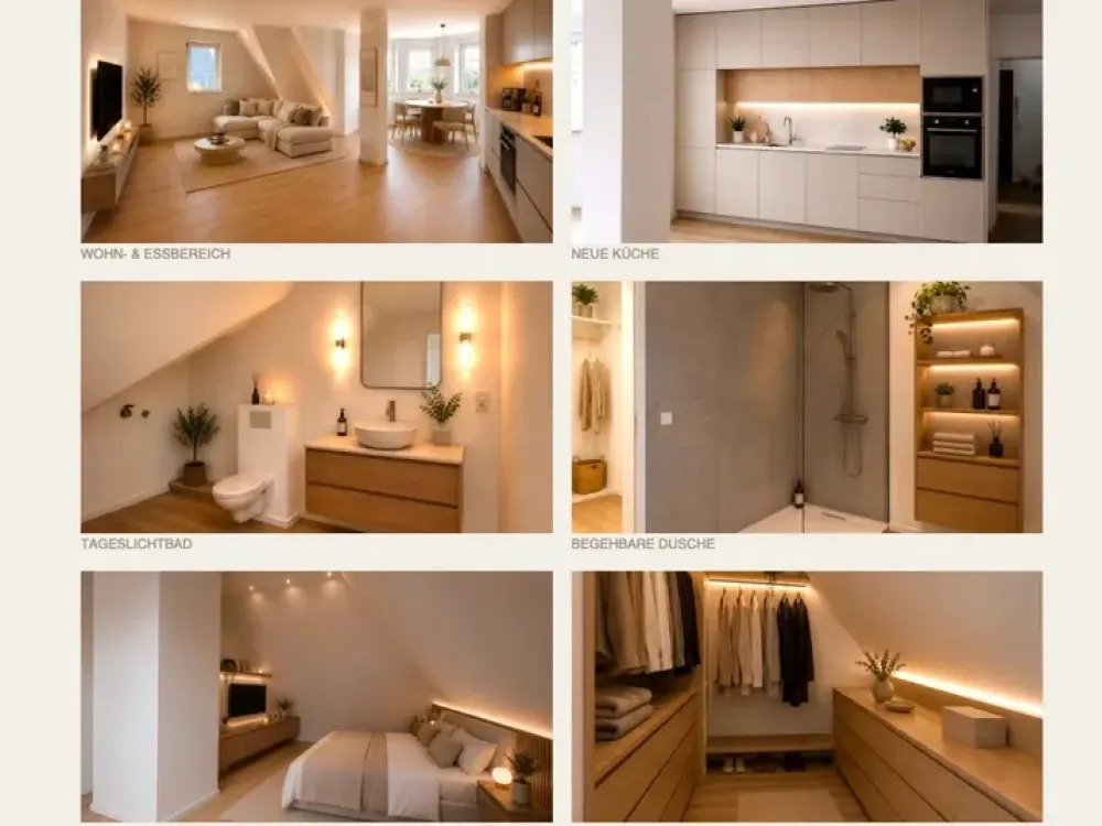 frisch sanierte Maisonette, Dachterrasse, Kamin,