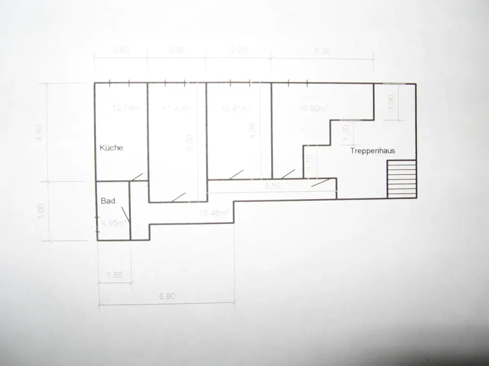 3-room apartment with fitted kitchen (suitable for shared flat)