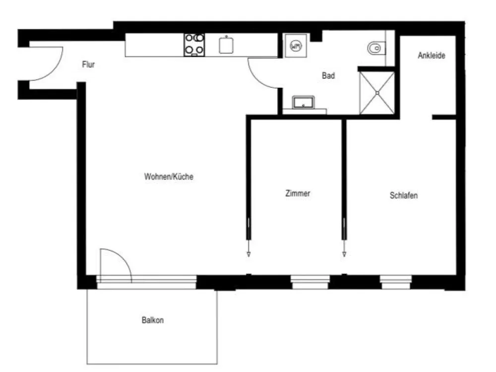 Moderne 3-Zimmer-Wohnung mit Balkon und Süd-West-Ausrichtung