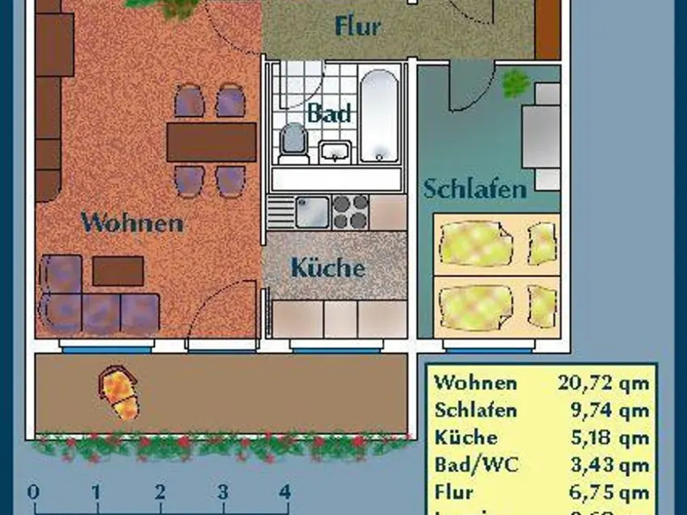 Living is fun here: affordably laid out 2-room apartment (WBS)