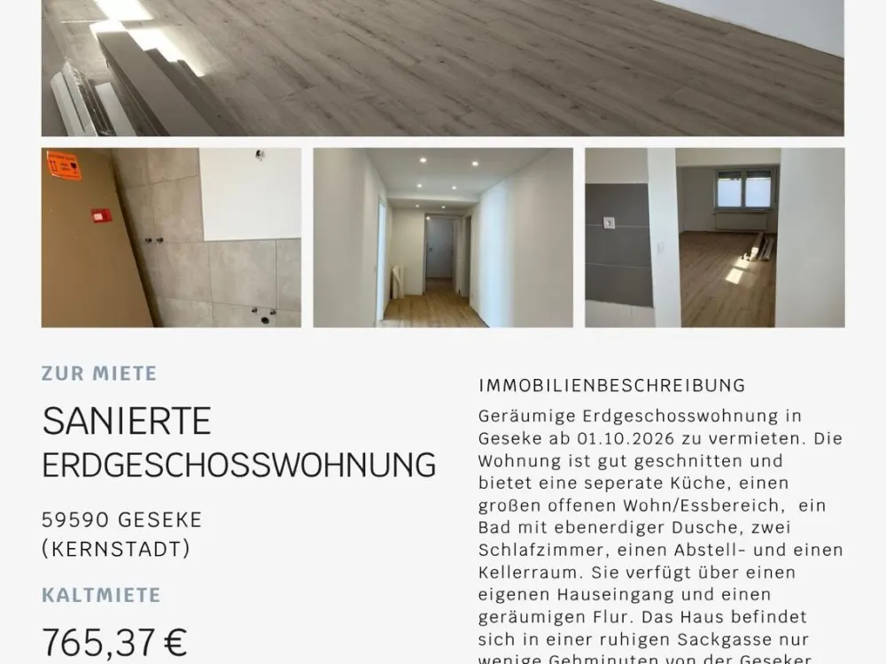 Sanierte Erdgeschosswohnung 3ZKB