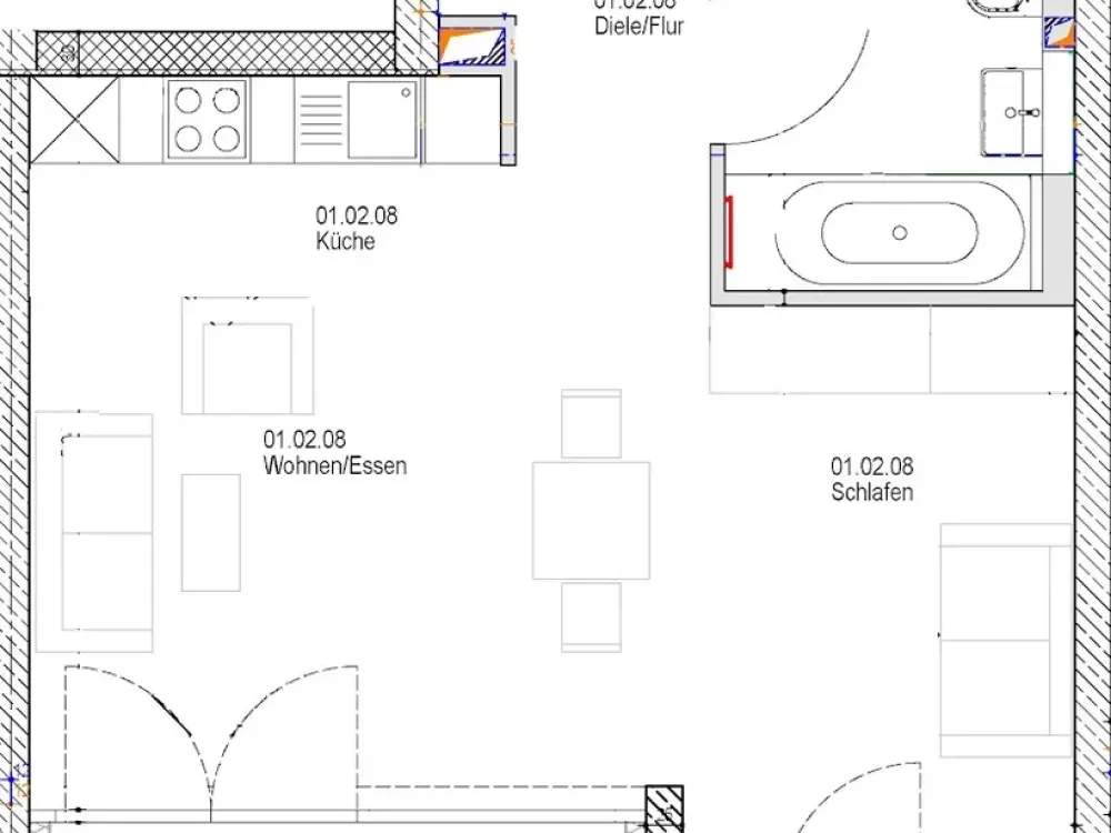Exklusive 1-Zi-Wohnung mit Balkon und EBK in Stuttgart