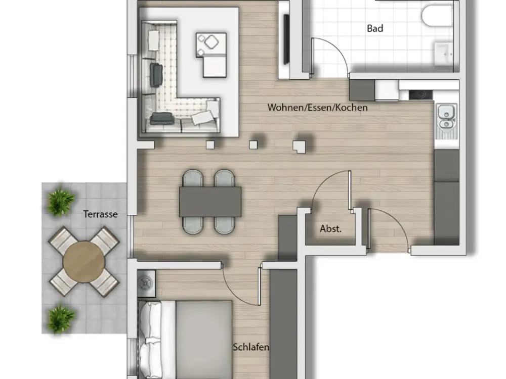 Erstbezug: 2-Zimmer-Wohnung Erdgeschoss im Kulturdenkmal