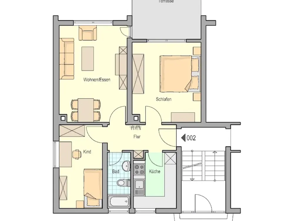 3-Zimmer-Wohnung im Erdgeschoss - WBS A Stadt Stuttgart erforderlich