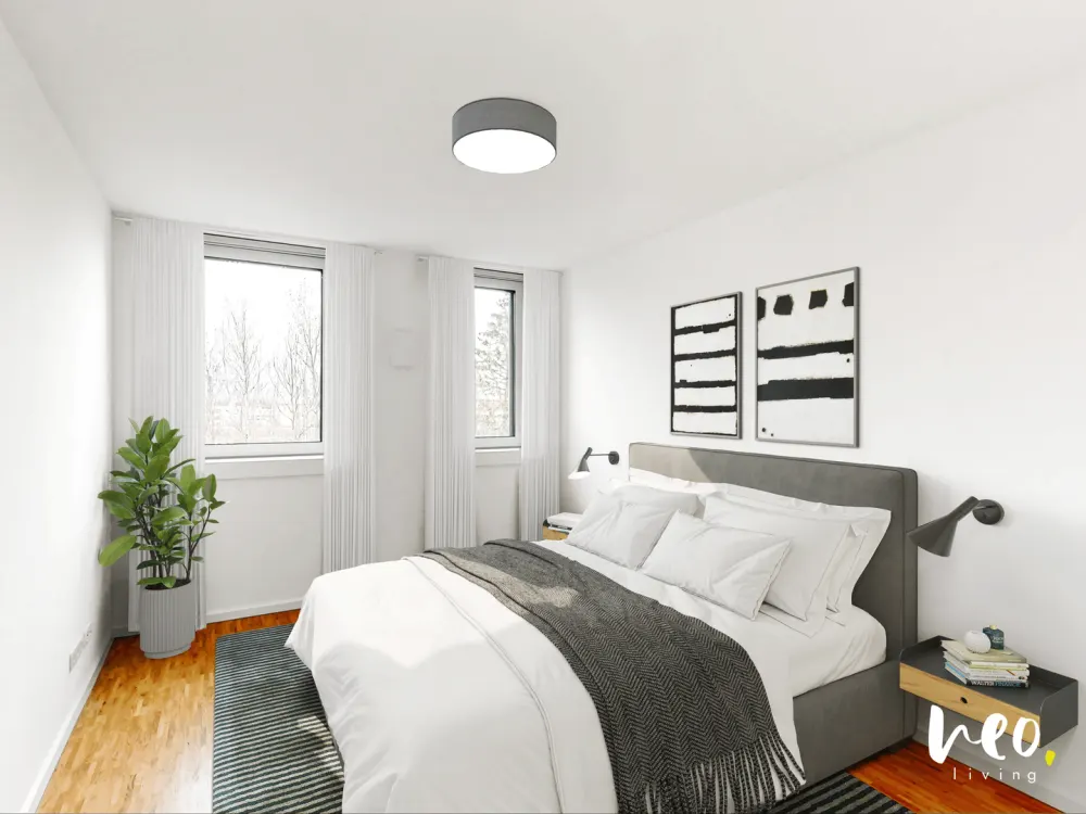 Toll geschnittene Wohnung mit 2 Bädern und Südbalkon