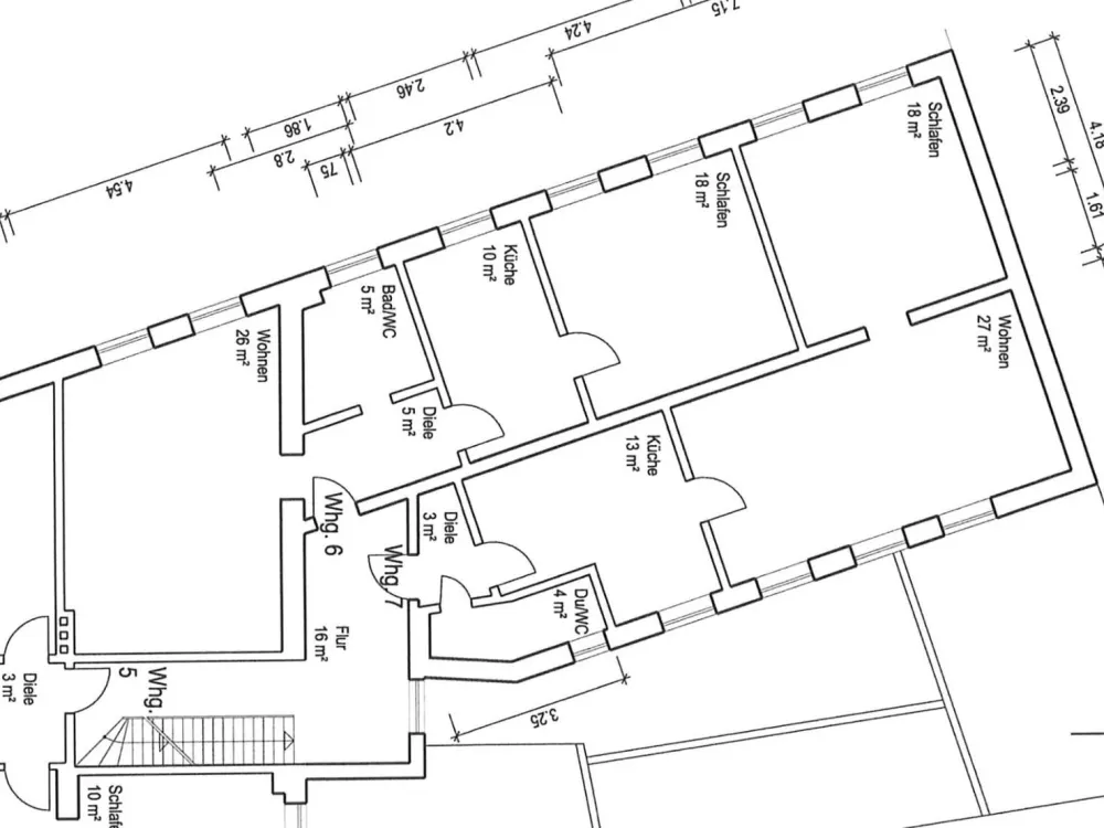 Schöne 2 Zimmer- Wohnung, 1. OG,,zentral Nähe Bahnhof