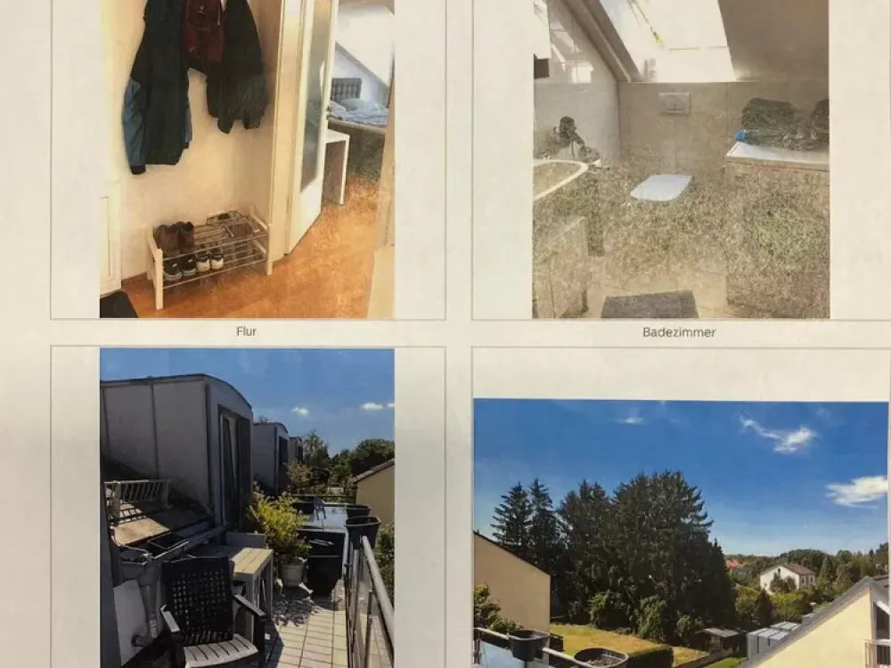 1-Zimmer-Dachgeschosswohnung mit Balkon in München, 880 € warm