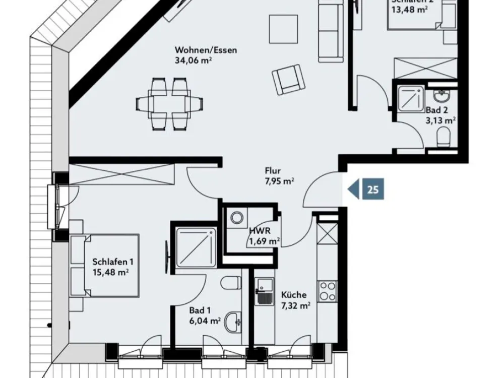Living on Kurfürstenallee. Top equipped 3-room apartment with balcony