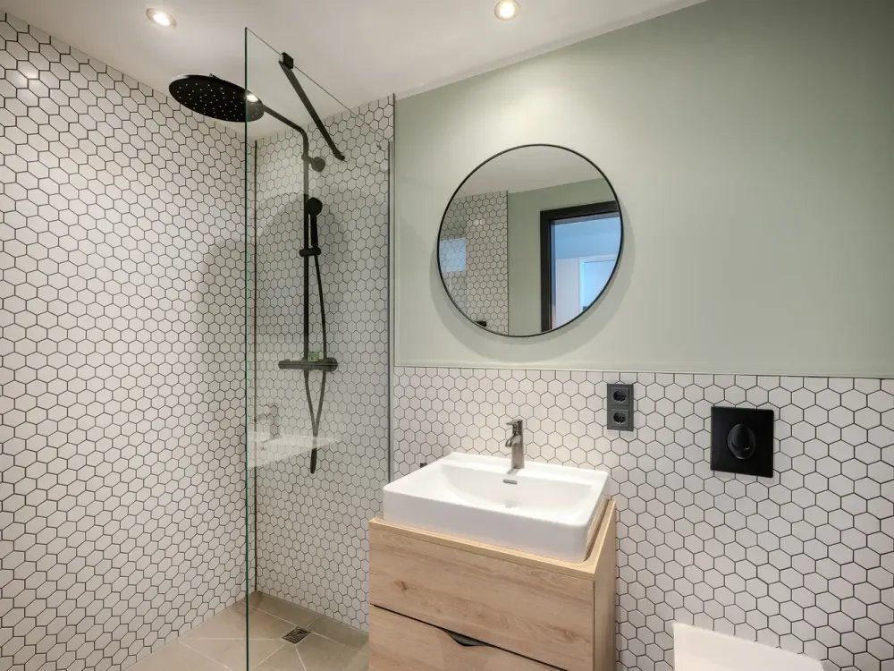 Furnished micro apartments with community spaces, coworking and gym