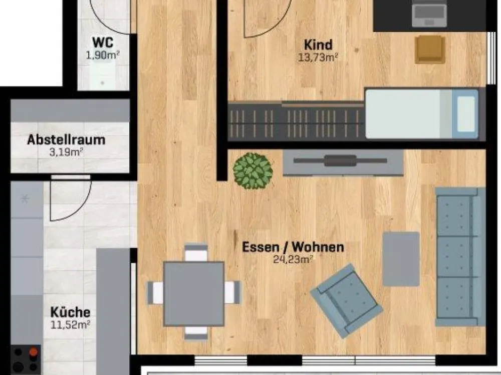 Moderne 4-Zimmer-Wohnung mit Terrasse & privatem Gartenanteil