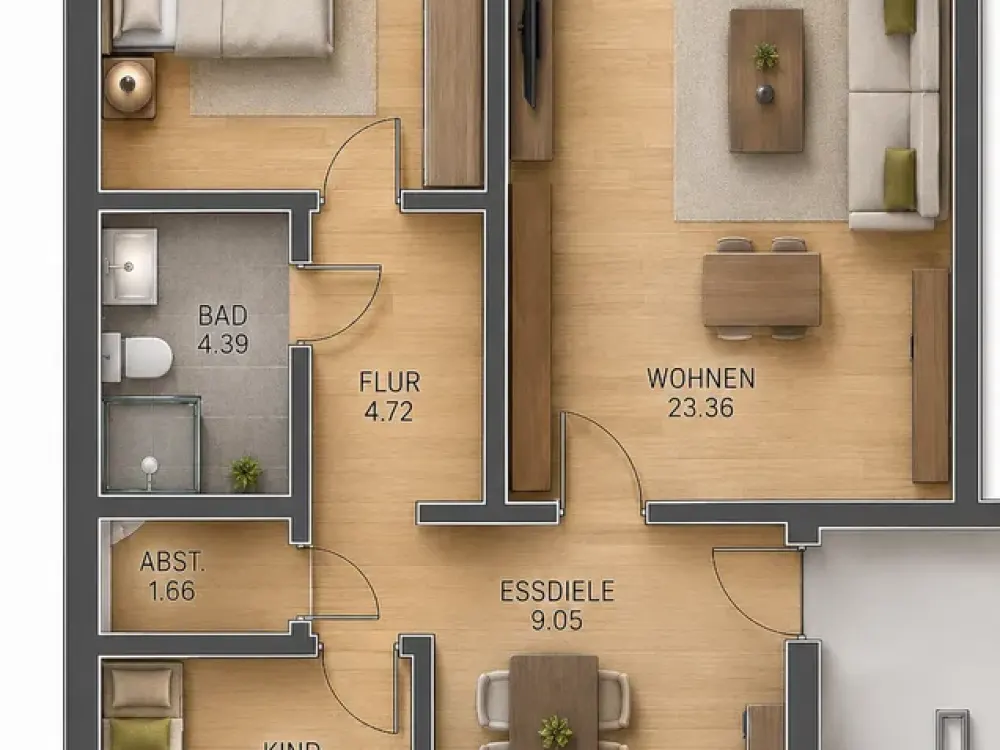 Practical 3-Room Apartment in Achim