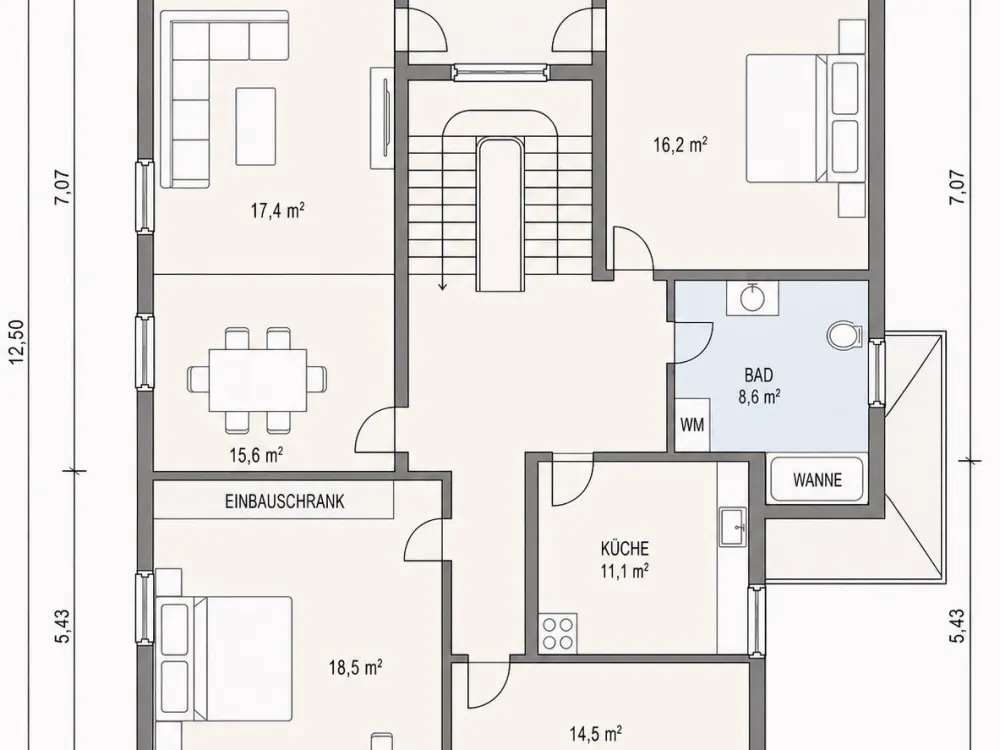 Helle, ruhige 4-Zimmer-Wohnung mit Balkon & Garage