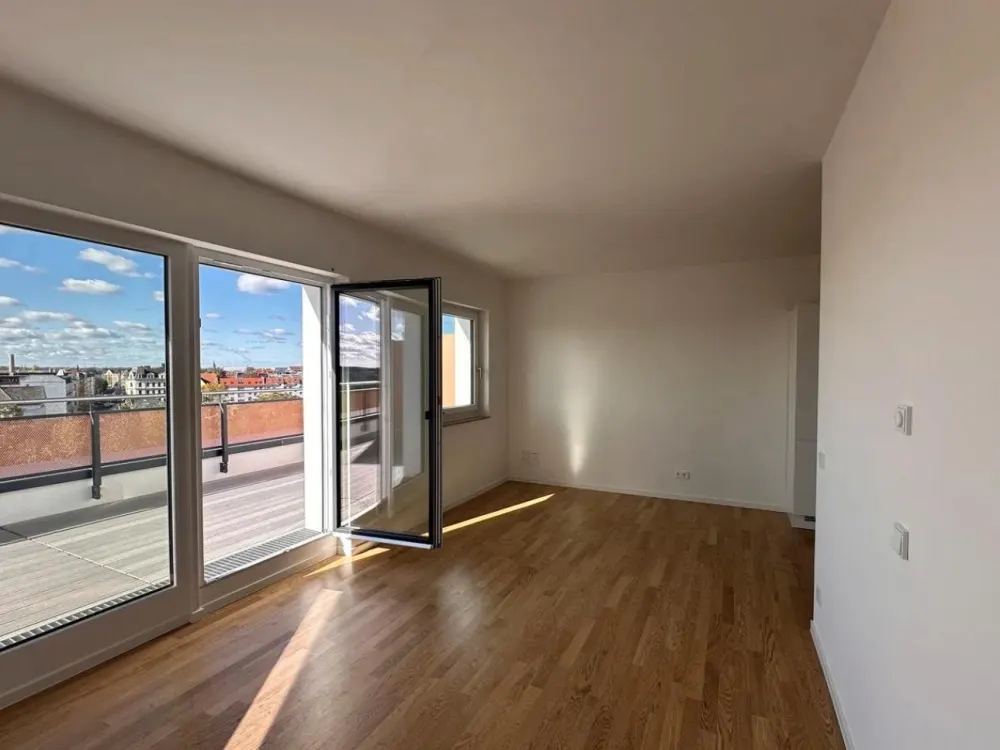 2 Raum Neubau Penthouse Wohnung in Leipzig mit Skyline Blick