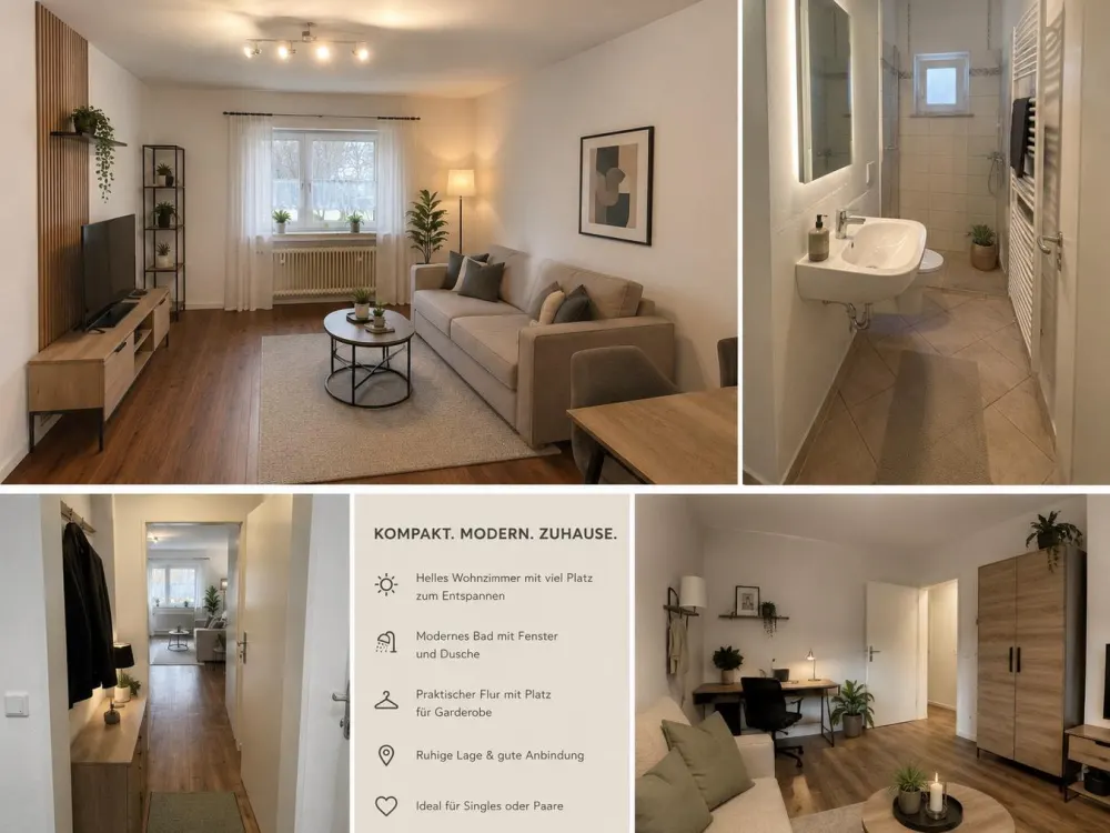 Ruhig 1 Zimmer Apartment Wohnung