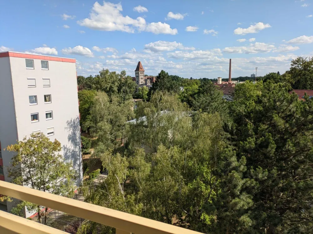 Frisch renovierte helle Wohnung im 7.OG mit Balkon & Schlossblick
