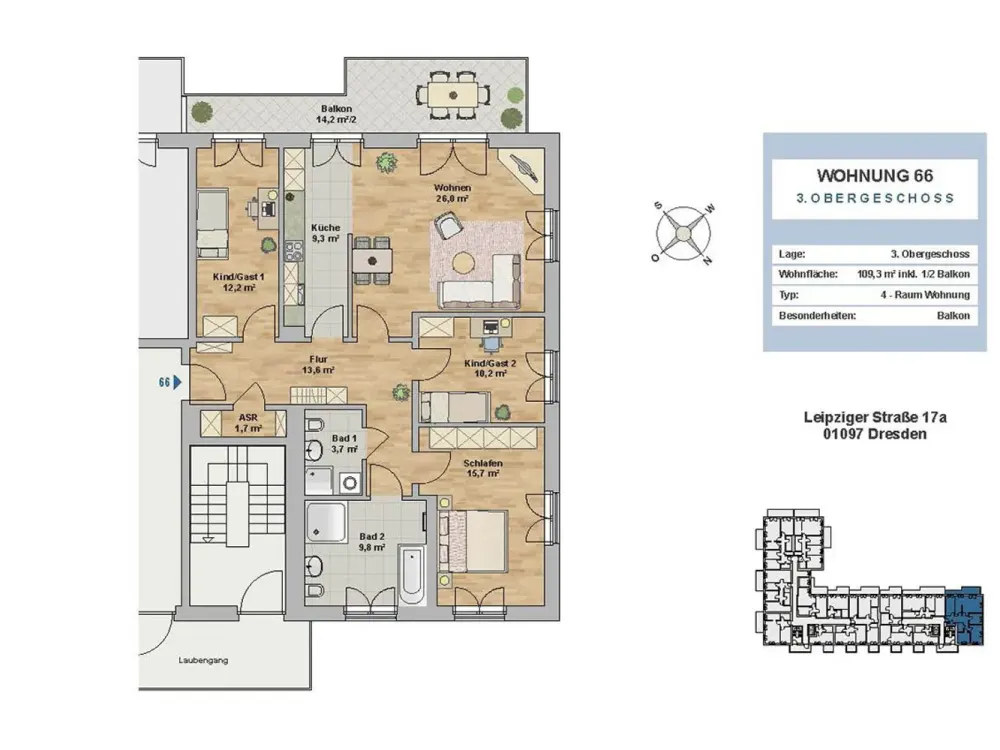 Exclusive Living in Dresden's Hafencity, 4 Rooms with Dreamlike Elbe View