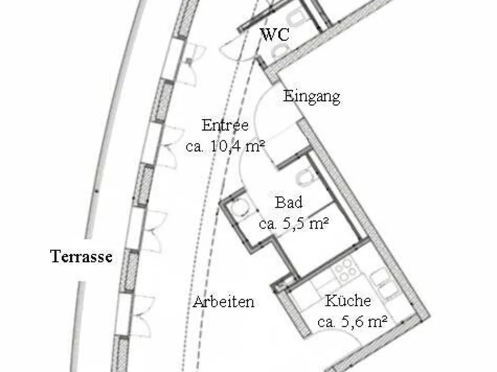 * exklusive 2 Raumwohnung im Zentrum der Stadt mit Concierge u. Dachterrasse *