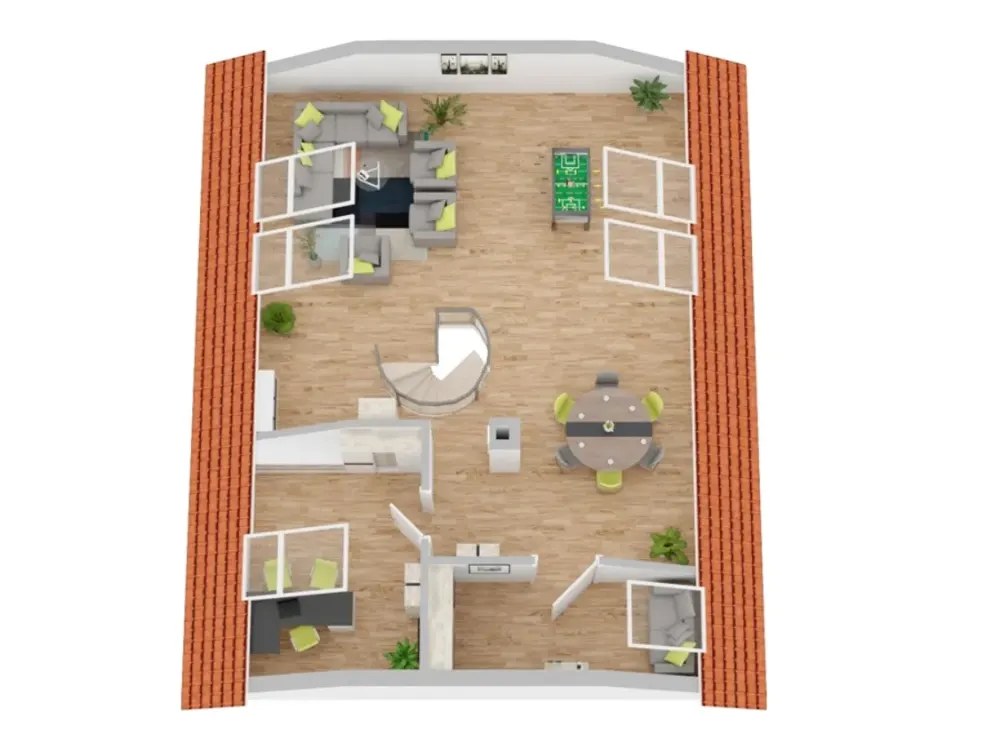 Maisonette with Attic Studio, Modern Living Feeling on Two Levels, Fully Equipped with New Air Conditioning Technology