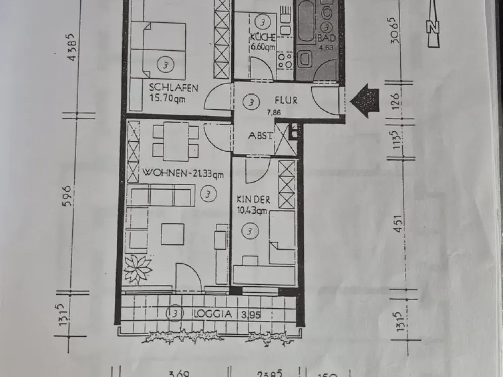 Wohnen mit Charakter: 3-Zimmer-Wohnung in der List