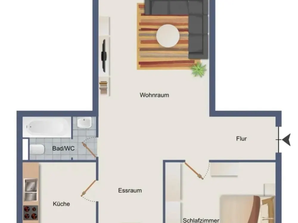 Helle, frisch renovierte 2,5-Zimmer-Wohnung in ruhiger Lage
