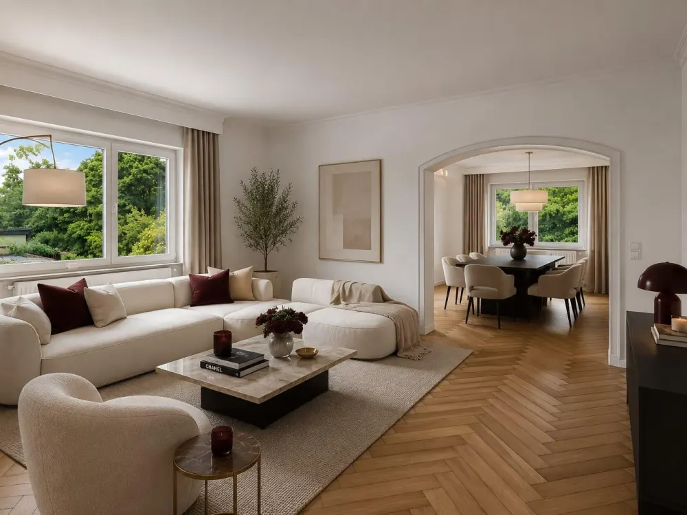 Exklusive 3,5-Zimmer-Wohnung mit Wintergarten, Designerbad und idyllischem Gartenparadies