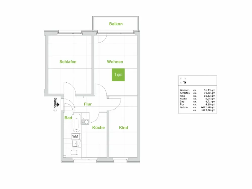 Beautiful 3-room apartment with fitted kitchen!