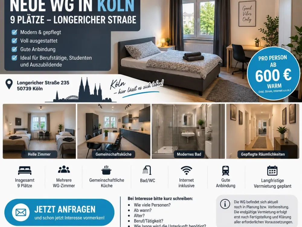 Neue WG in Köln, Longericher Straße 235, 50739 Köln