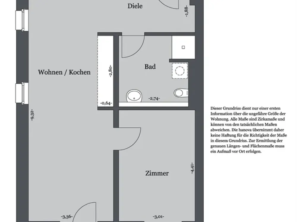 2 Rooms with Balcony