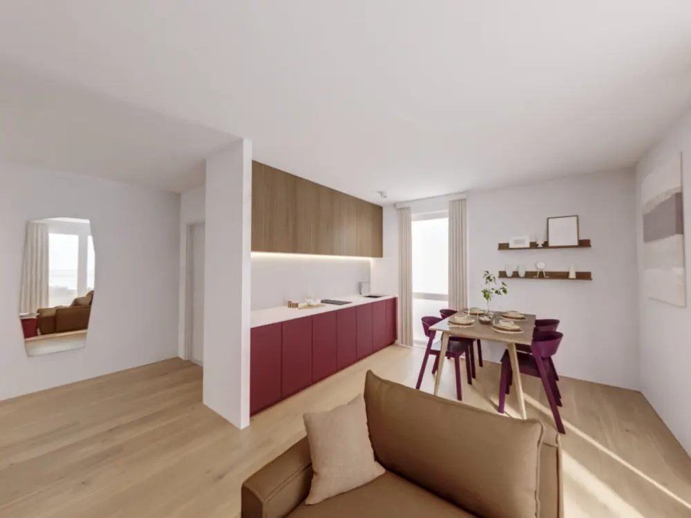Möblierte Studio Plus Wohnungen mit Gemeinschaftsflächen: Padelplatz, Fitness, Dachterrasse & mehr