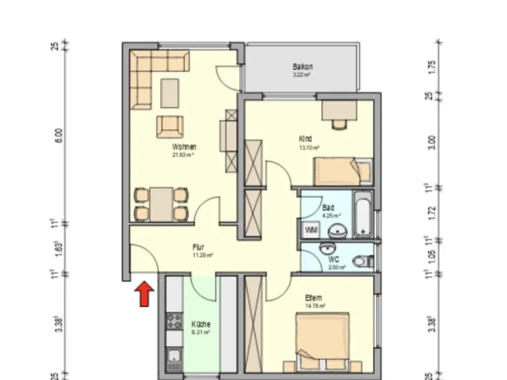 3 Zimmer Wohnung