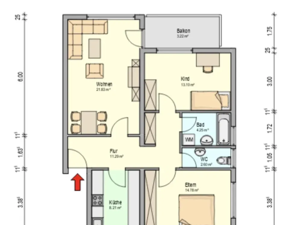 3 Zimmer Wohnung
