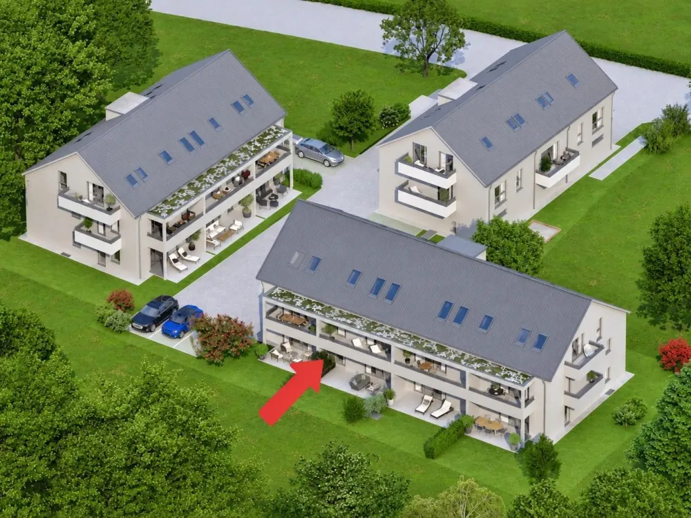 Exklusive Erstbezug KfW-40 Luxus-Gartenwhg, Küche & E-Garage-Isma