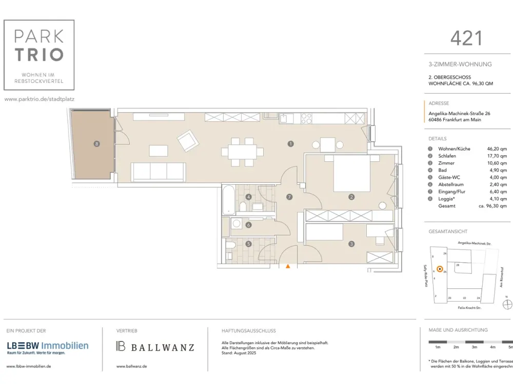 3-Room Apartment with Loggia and Plenty of Space to Feel Comfortable