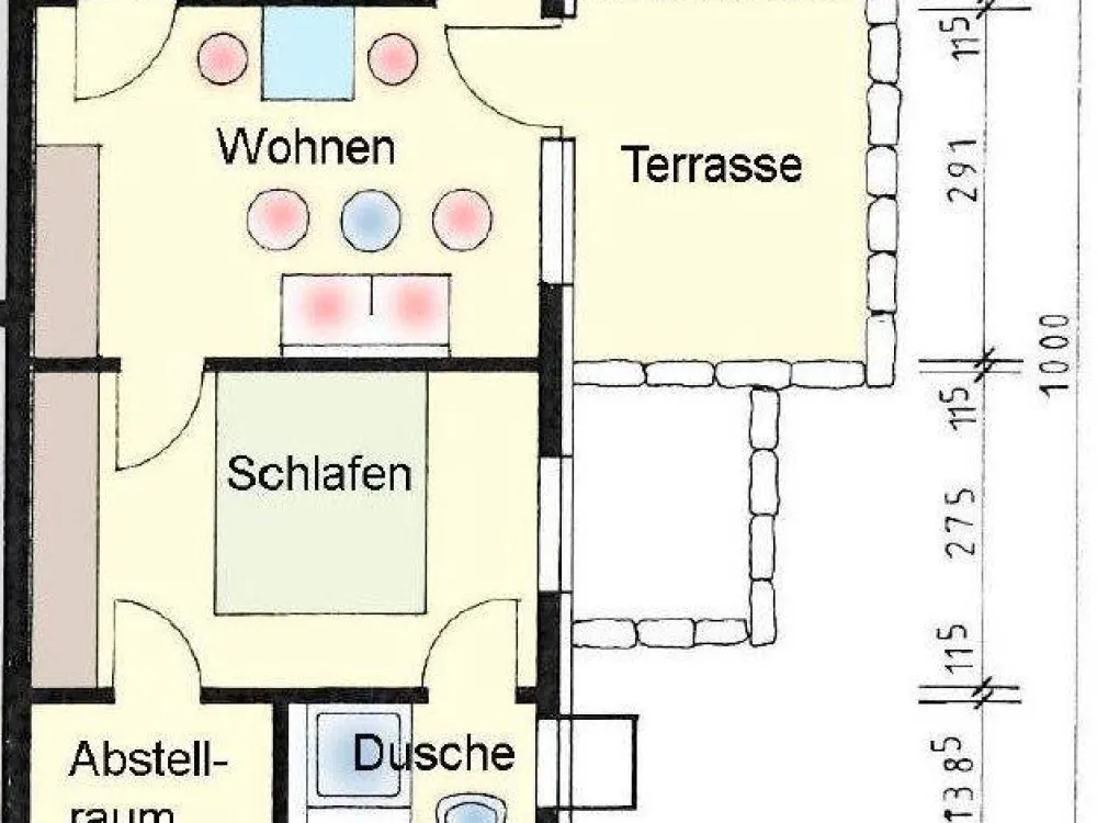 Für Pendler: Möblierte, ruhige 2 Zimmer Wohnung in Ortsrandlage