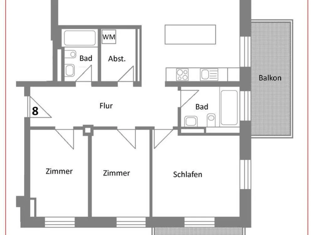4 Zimmer-Wohnung mit zwei Balkonen, Erstbezug in Leutzsch