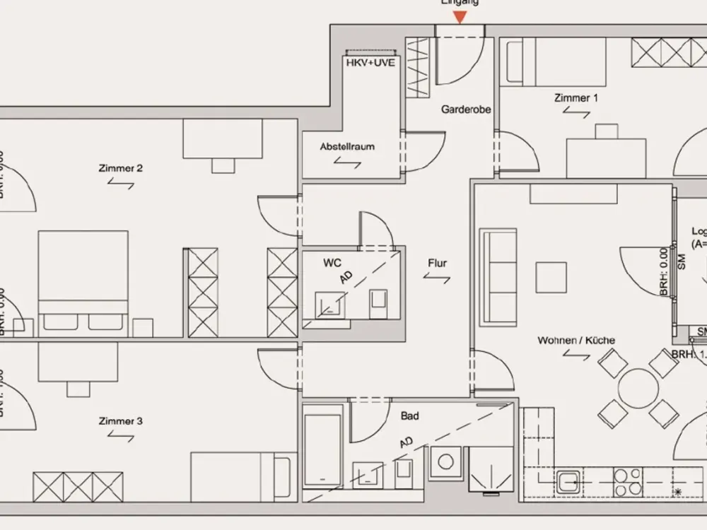 Erstbezug! ansprechende 4-Zimmer-Wohnung mit EBK und Balkon