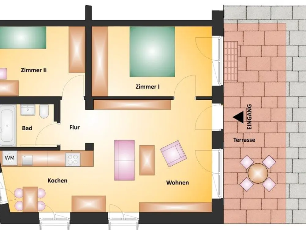 Ideal for Young Families or Seniors Terrace Apartment