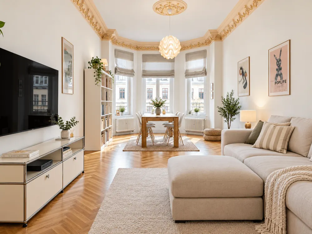 Wohnen mit Stil im Musikviertel: Großzügige 3-Zimmer-Altbauwohnung mit Balkon & Einbauküche