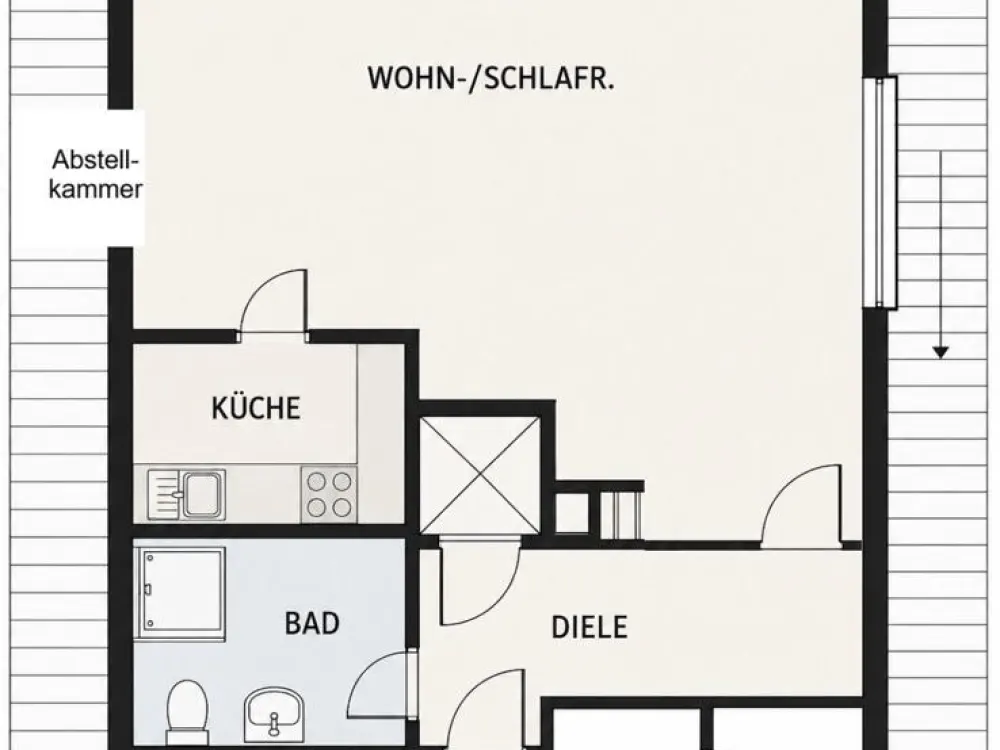 Erstbezug nach Sanierung, möbliertes Apartment! EBK & Duschbad*