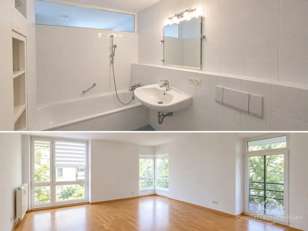 HELLE 2-RAUM-WOHNUNG MIT BURGBLICK UND TIEFGARAGENSTELLPLATZ IN RADEBEUL