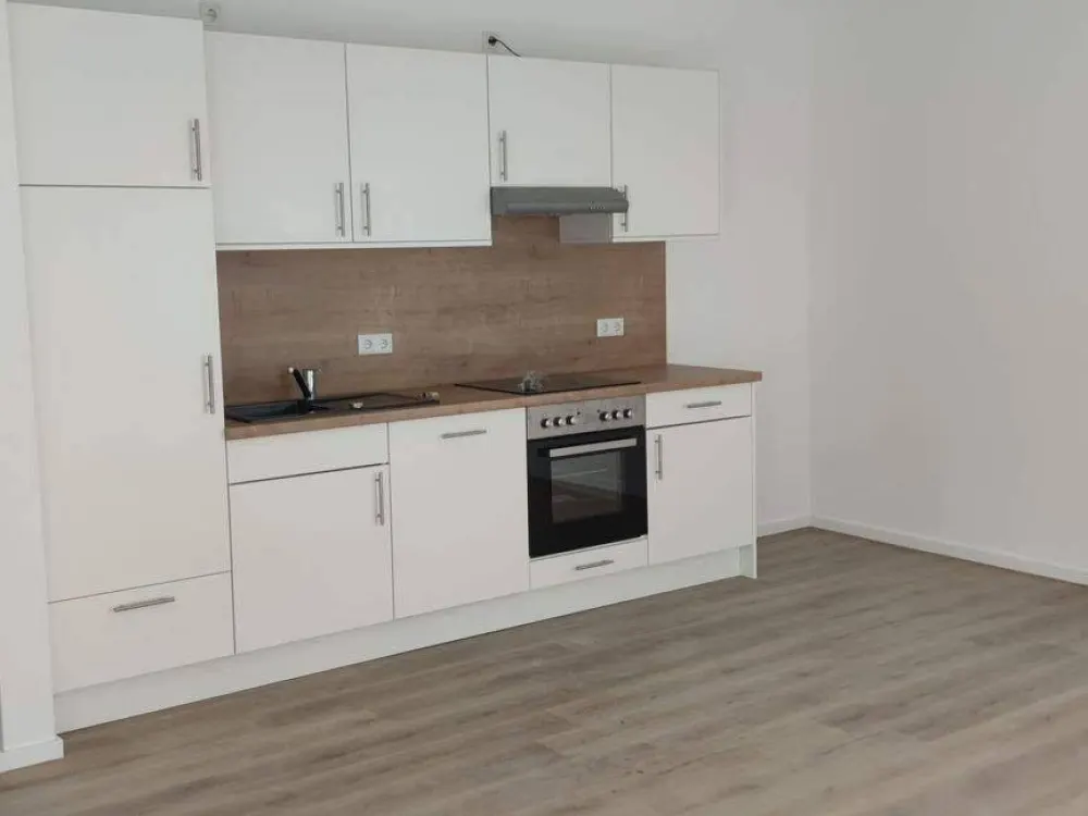 2-room apartment with kitchen and bathroom in new building on 1st floor for single person or couple, no shared flat