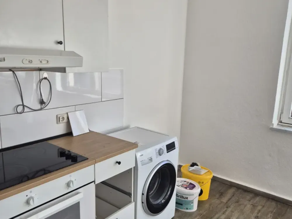 Modernes 1-Zi-Apartment mit Küche und modernem Bad.