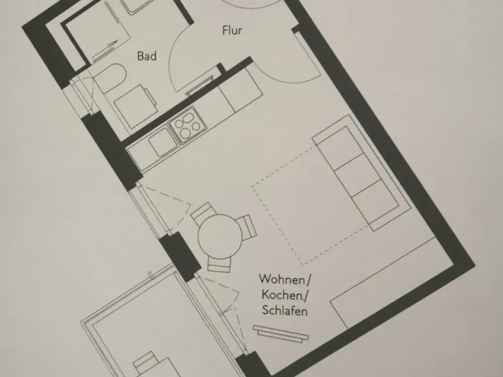 Jetzt vormerken: Erstbezug! 1-Zimmer-Wohnung in Gronsdorf (Haar), EBK, Balkon