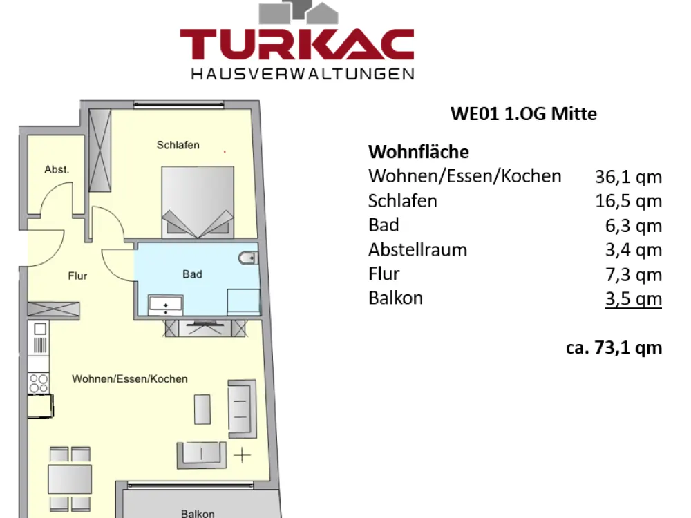 Neubau - Erstbezug geräumige 2 ZKB Balkon + Abstellraum